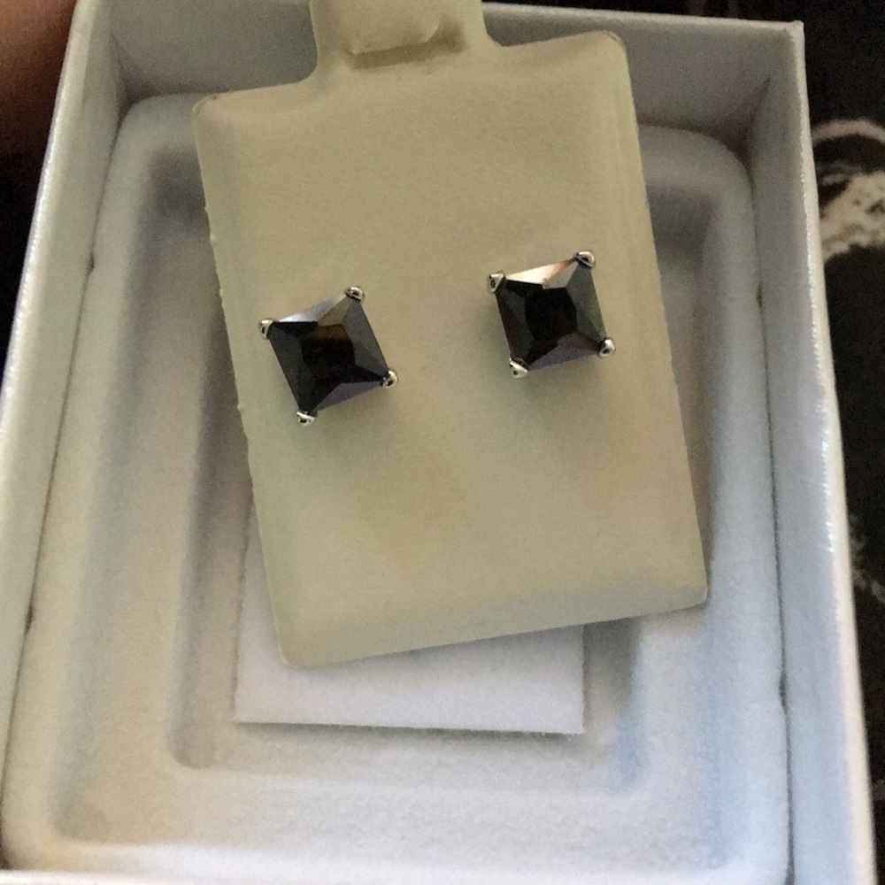 Black stud earrings